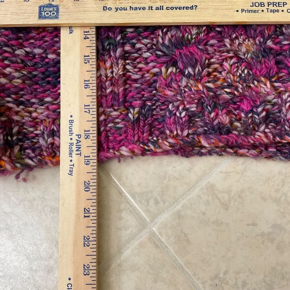 Free People sweater Women's Size S/P Purple Chunky Cable-Knit Wool Blend LS